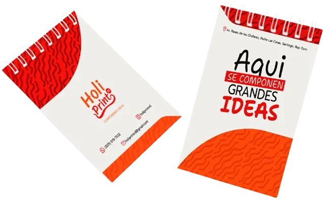 Libretas impresas con la marca Holi Print RD: Aquí se componen grandes ideas